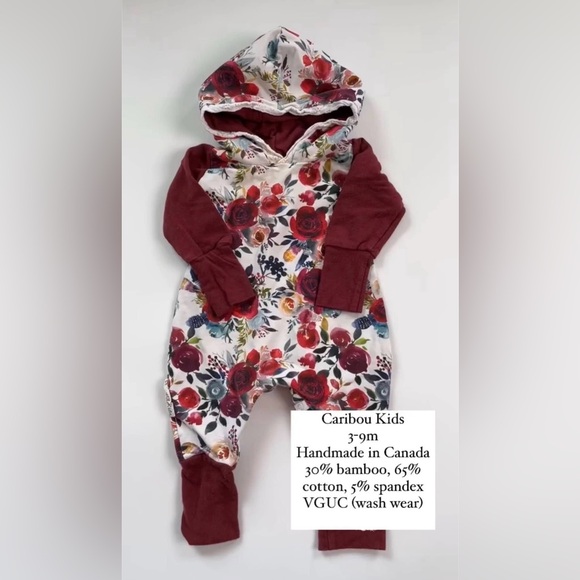 caribou kids Other - Floral Romper - Red and White